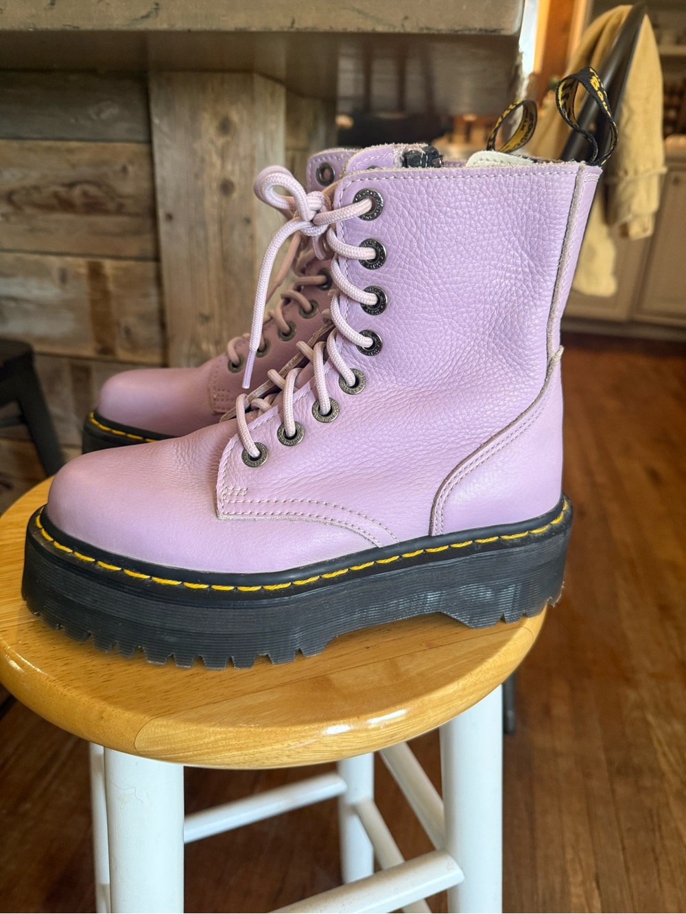 Dr. Martens Lilac Platform Lace-Up Combat Boots